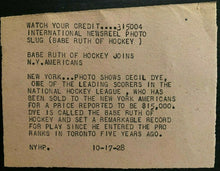 Load image into Gallery viewer, 1928 NHL Hockey Vintage Press Photo Cecil Babe Dye New York Americans Rare LOA