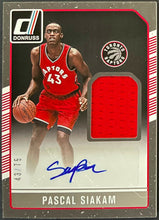 Load image into Gallery viewer, 2016-17 Donruss Panini Rookie Pascal Siakam Autographed + Jersey Card #43/75 SP