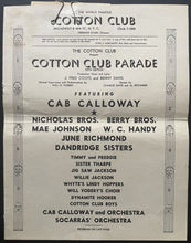 Load image into Gallery viewer, 1930's Cotton Club Menu Autographed Cab Calloway Signed Back JSA COA