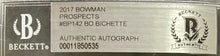 Load image into Gallery viewer, 2017 Bowman Topps Bo Bichette Prospects Autographed Slabbed BP142 Beckett MLB