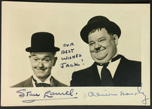 Load image into Gallery viewer, Stan Laurel & Oliver Hardy Signed Autographed Photo Personal Inscription JSA LOA