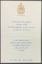 Load image into Gallery viewer, 1988 Calgary Winter Olympics Canadian Government Dinner Bruce Hood Invite +