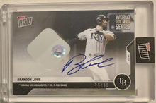 Load image into Gallery viewer, 2020 Topps Now World Series Brandon Lowe Auto Base Relic #451A Rays 75/99 MLB