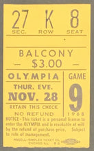Load image into Gallery viewer, 1968 Detroit Olympia Program + Ticket Red Wings Gordie Howe 699th Goal Milestone