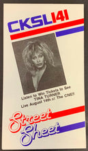 Load image into Gallery viewer, 1985 CKSL141 Record Chart Radio Survey London Ontario Tina Turner Madonna