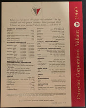 Load image into Gallery viewer, 1st Year 1959 Chrysler Valiant Classic Car Sales Brochure Vintage Advertising