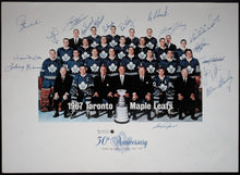 Load image into Gallery viewer, 1967 Toronto Maple Leafs 30th Anniversary Autographed Print Signed x17 NHL HOF