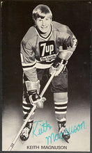 Load image into Gallery viewer, 1970s NHL Hockey Rare 7Up Promo Signed Keith Magnuson Autographed Postcard