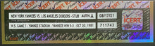 Load image into Gallery viewer, 1981 World Series Baseball Ticket Game 1 New York Yankee Vs Dodgers MLB icert