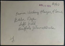 Load image into Gallery viewer, 1925 Babe Dye Rare Type 1 Photo Hockey HOFer International Baseball League