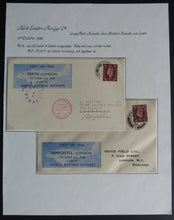 Load image into Gallery viewer, 1938 2 First Air Mail Flight Covers From Perth & Newcastle To London Historical