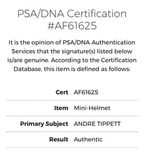 Load image into Gallery viewer, Andre Tippett Autographed New England Patriots Signed Football Mini Helmet PSA