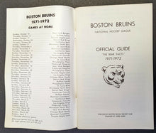 Load image into Gallery viewer, 1971-72 Boston Bruins NHL Hockey Media Guide Vintage Sports Publication