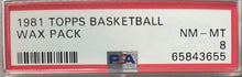 Load image into Gallery viewer, 1981 Topps Basketball Unopened Factory Sealed Wax Pack NBA Cards PSA NM-MT 8