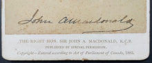 Load image into Gallery viewer, 1880s Susan & John A. Macdonald Signed Exhibit Cards Autographed Canadian PM JSA