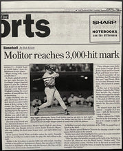 Load image into Gallery viewer, 1996 MLB Baseball Ticket Paul Molitor 3000th Hit + Envelope Minnesota Twins KC