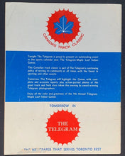Load image into Gallery viewer, 1966 The Telegram Maple Leaf Indoor Games Program Track+Field Maple Leaf Gardens