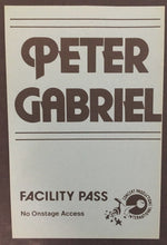 Load image into Gallery viewer, Peter Gabriel Concert Facility Pass Toronto Canada venue Music Rock Vintage