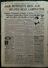 Load image into Gallery viewer, 1921 Police Gazette Magazine Jack Dempsey Front Cover George Carpenter Kock Out