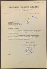 Load image into Gallery viewer, 1956 NHL Autographed Letter Hockey President Clarence Campbell Signed Vintage