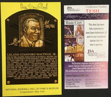Load image into Gallery viewer, Lee MacPhail Signed Autograph Baseball Hall Of Fame Plaque Card JSA COA