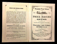 Load image into Gallery viewer, 1881 Guelph Ontario Horse Racing Program Canadian Rare Turf Club Hosted Queens