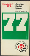 Load image into Gallery viewer, 1977 Canadian Football League Schedule CFL Standard Life Edmonton Eskimos