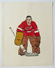 Load image into Gallery viewer, NHL Detroit Red Wings Hall Of Famer Goalie Terry Sawchuk Original Art Print