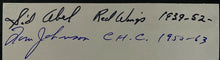Load image into Gallery viewer, Signed Paper Montreal Canadiens Tom Johnson Detroit Red Wings Sid Abel Autograph