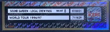 Load image into Gallery viewer, 1996/97 Soundgarden World Tour Local Crew Concert Pass Chris Cornell iCert Music