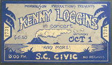 Load image into Gallery viewer, 1977 Kenny Loggins In Concert Full Ticket Civic Auditorium EX-NM 6 iCert