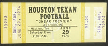 Load image into Gallery viewer, 1974 Houston Texans Full Ticket Sneak Preview Astrodome WFL 1st Season