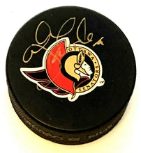 Load image into Gallery viewer, Alexandre Daigle Signed Ottawa Senators NHL Hockey Puck Autographed In Glas Co