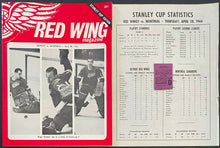 Load image into Gallery viewer, 1966 Detroit Olympia Game 3 Stanley Cup Finals NHL Hockey Program + Ticket
