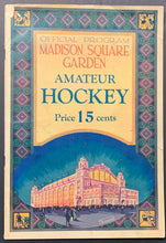 Load image into Gallery viewer, 1926 Madison Square Garden Amateur Hockey Program Doubleheader Boston New York