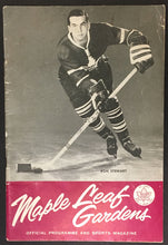 Load image into Gallery viewer, 1962 Maple Leaf Gardens NHL Hockey Program Toronto vs Detroit Red Wings Stewart