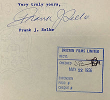 Load image into Gallery viewer, 1956 NHL Autographed Letter Hockey Montreal Canadiens GM Frank J Selke Signed