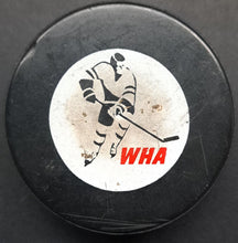 Load image into Gallery viewer, 1970s Houston Aeros WHA Hockey Game Puck Vintage Gordie Howe