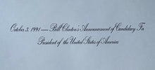 Load image into Gallery viewer, 1991 Signed Democracy In America President Bill Clinton Autographed Poster LOA