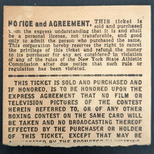 Load image into Gallery viewer, 1950 St. Nicholas Arena Boxing Vintage Ticket Stub Paddy DeMarco Dennis Brady