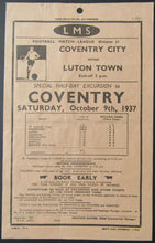 Load image into Gallery viewer, 1937 Football Match Railway Excursion Advertisement Coventry City vs Luton Town