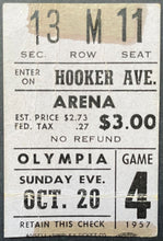 Load image into Gallery viewer, 1957 Detroit Red Wings Ticket Stub Gordie Howe 400th Assist NHL Hockey Olympia