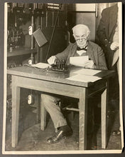 Load image into Gallery viewer, 1930 Thomas Edison Type 1 Original Photo Famous Inventor Demonstrating Early TV