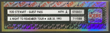 Load image into Gallery viewer, 1993 Rod Stewart A Night To Remember Tour Guest Pass icert Authenticated