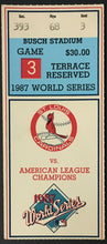 Load image into Gallery viewer, 1987 World Series Ticket Game 3 MLB Baseball Minnesota Metrodome Twins St. Louis