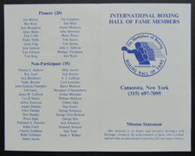 Load image into Gallery viewer, 1995 Signed Boxing Hall Of Fame Induction Day Promo Card + Brochure + Name List