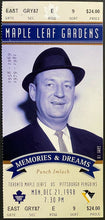 Load image into Gallery viewer, 1998 NHL Hockey Final MLG Season Toronto Maple Leafs Full Ticket Punch Imlach