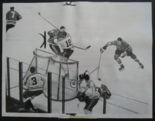 Load image into Gallery viewer, 1962 NHL Stanley Cup Playoff Press Photo Montreal Canadiens - Chicago Blackhawks
