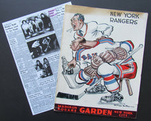 Load image into Gallery viewer, 1959 Madison Square Garden NHL Program Boston Bruins vs NY Rangers Monty Hall