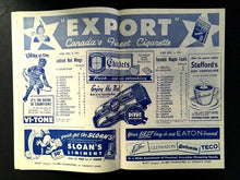Load image into Gallery viewer, 1951 NHL Toronto Maple Leafs vs Detroit Red Wings VTG Hockey Program Bill Juzda